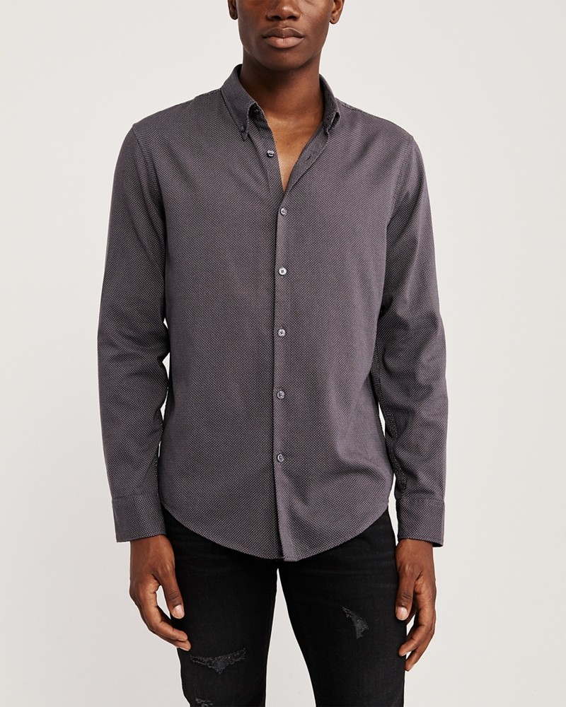 Hình Áo sơ mi nam Abercrombie AF-US-SM105 Long-Sleeve Button-Up