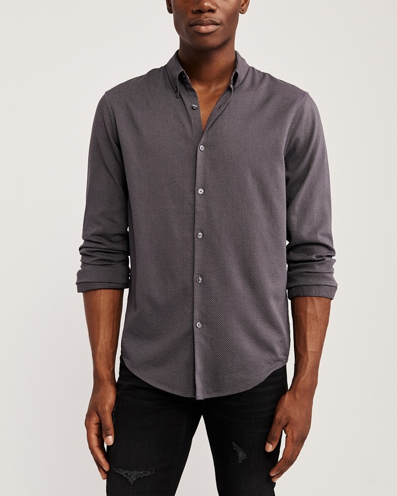 Hình Áo sơ mi nam Abercrombie AF-US-SM105 Long-Sleeve Button-Up