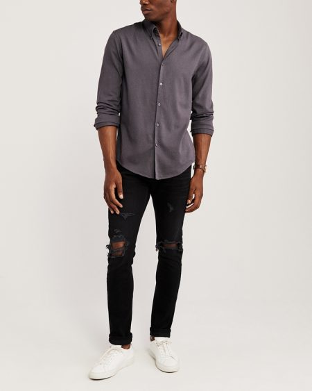 Hình Áo sơ mi nam Abercrombie AF-US-SM105 Long-Sleeve Button-Up