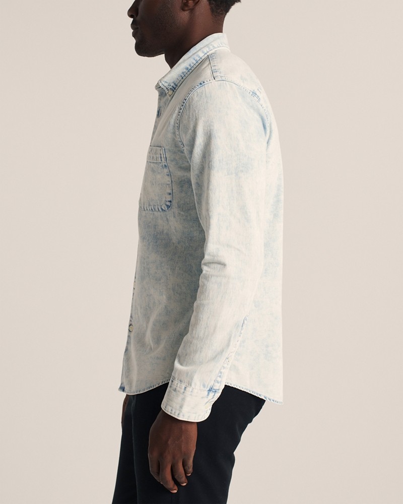 Hình Áo sơ mi nam Abercrombie AF-US-SM107 Button-Up Denim Shirt