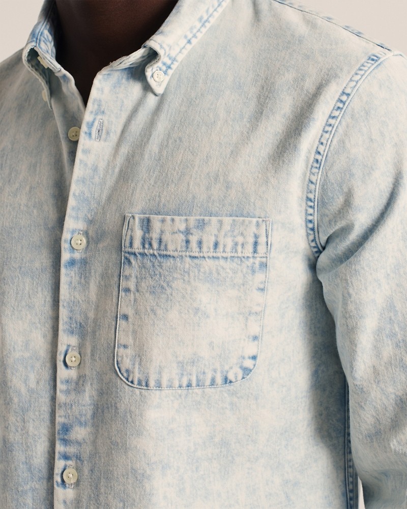 Hình Áo sơ mi nam Abercrombie AF-US-SM107 Button-Up Denim Shirt