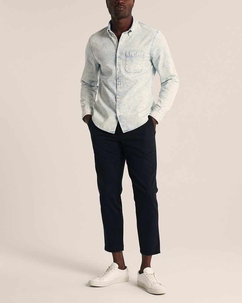 Hình Áo sơ mi nam Abercrombie AF-US-SM107 Button-Up Denim Shirt