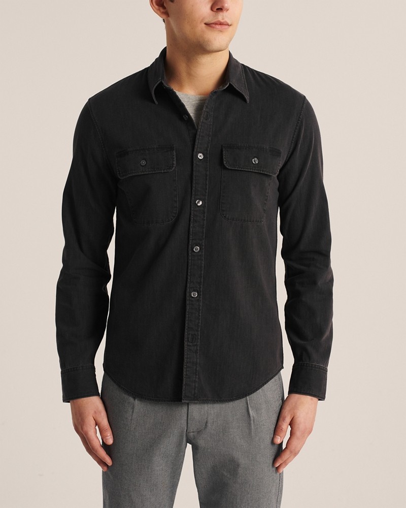 Hình Áo sơ mi nam Abercrombie AF-US-SM108 Button-Up Denim Shirt