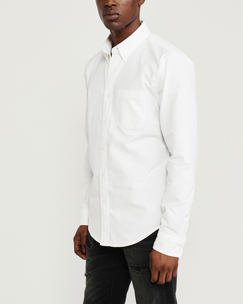 Hình Áo sơ mi nam Abercrombie AF-US-SM111 Oxford Shirt WHITE