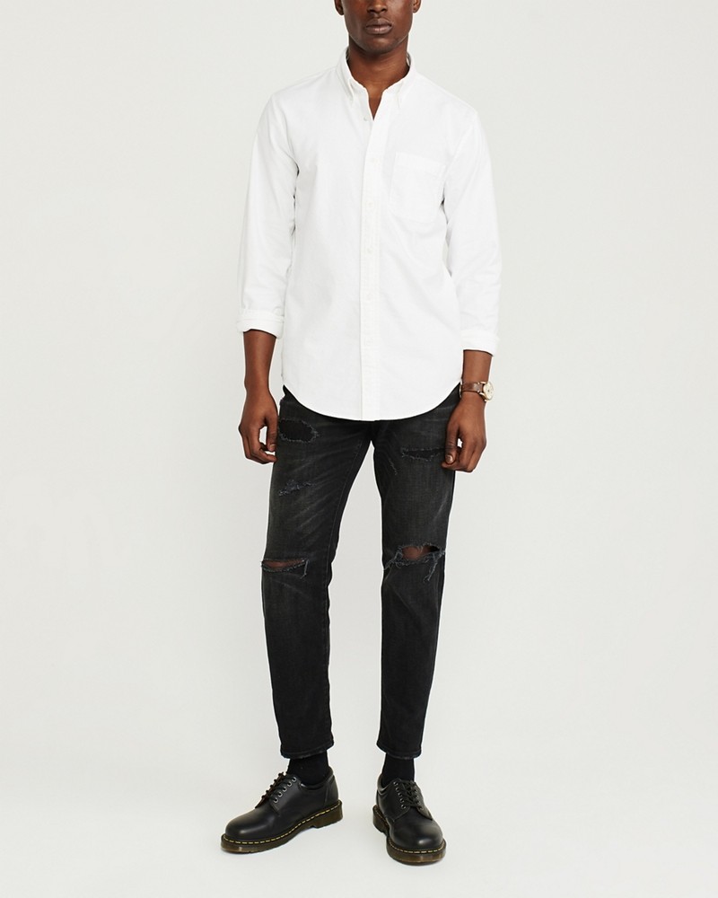 Hình Áo sơ mi nam Abercrombie AF-US-SM111 Oxford Shirt WHITE