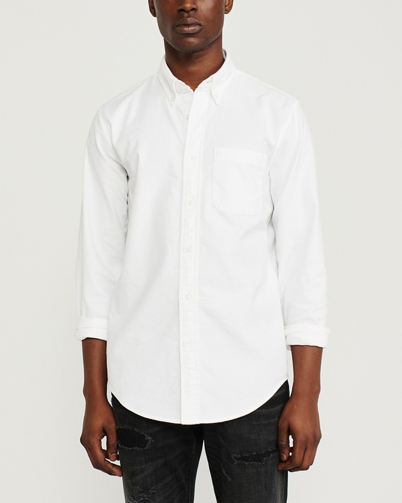 Hình Áo sơ mi nam Abercrombie AF-US-SM111 Oxford Shirt WHITE