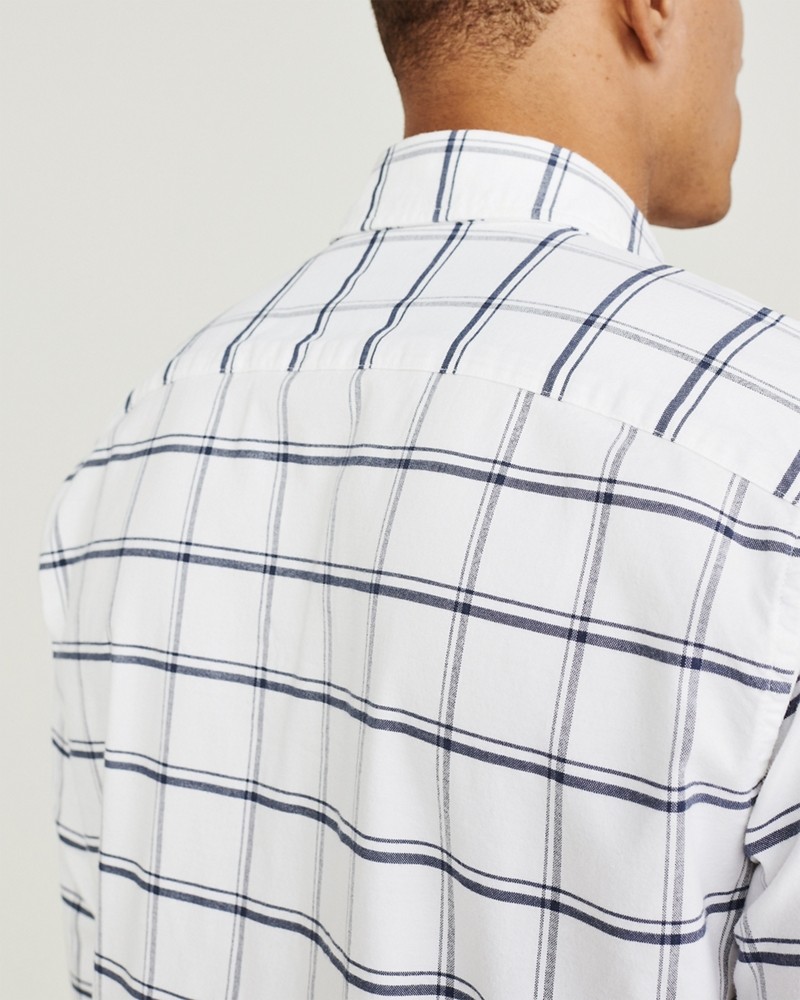 Hình Áo sơ mi nam Abercrombie AF-US-SM112 Plaid Oxford Shirt WHITE
