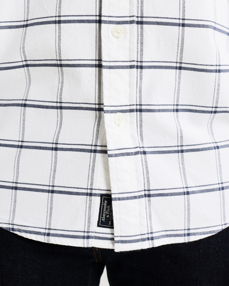 Hình Áo sơ mi nam Abercrombie AF-US-SM112 Plaid Oxford Shirt WHITE