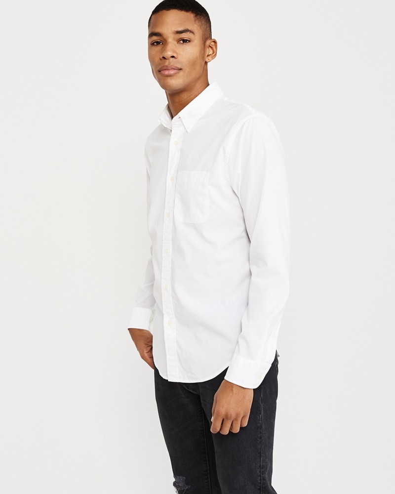 Hình Áo sơ mi nam Abercrombie AF-US-SM117 Poplin Shirt Signature Fit
