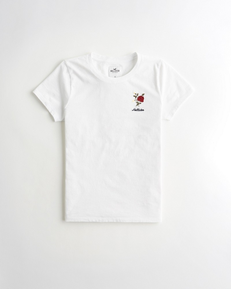Hình Áo thun nữ Hollister HCO-US-NT12 Embroidered Graphic Tee White