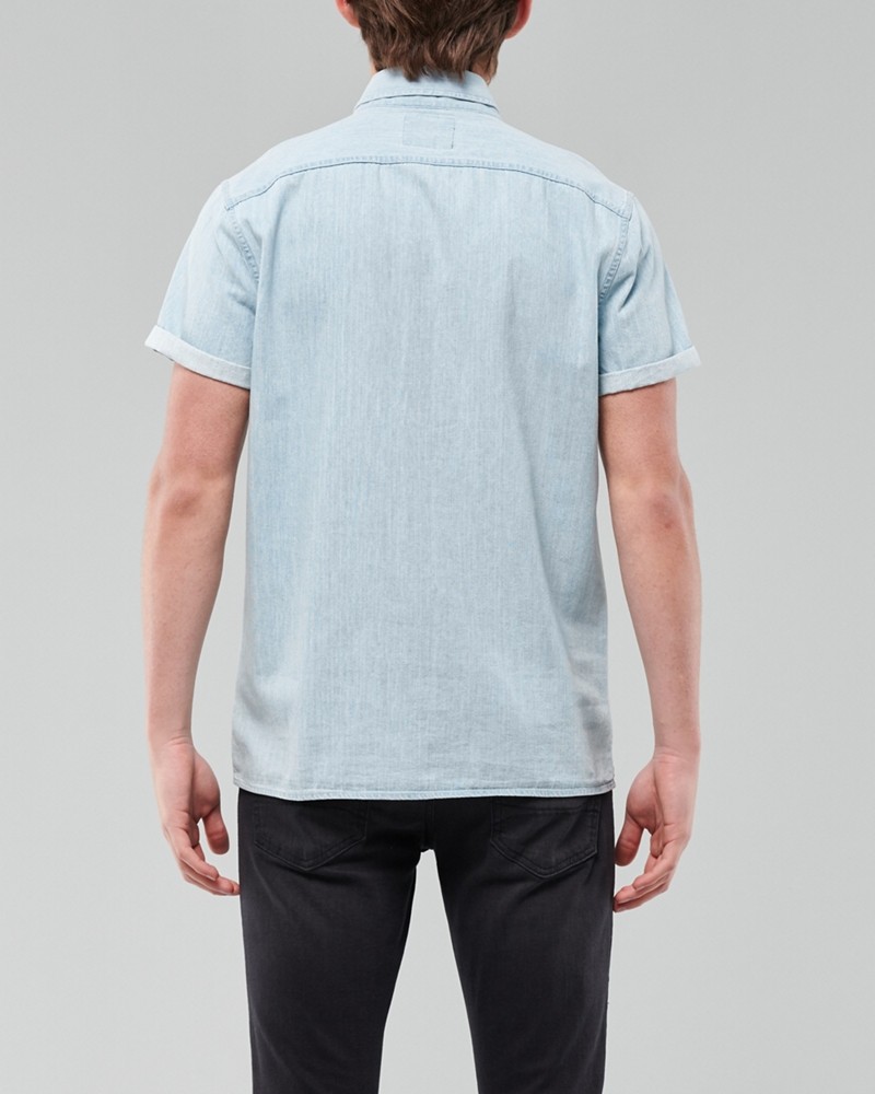 Hình Áo sơmi nam Hollister HCO-US-SM32 Denim Slim Fit Shirt Chambray