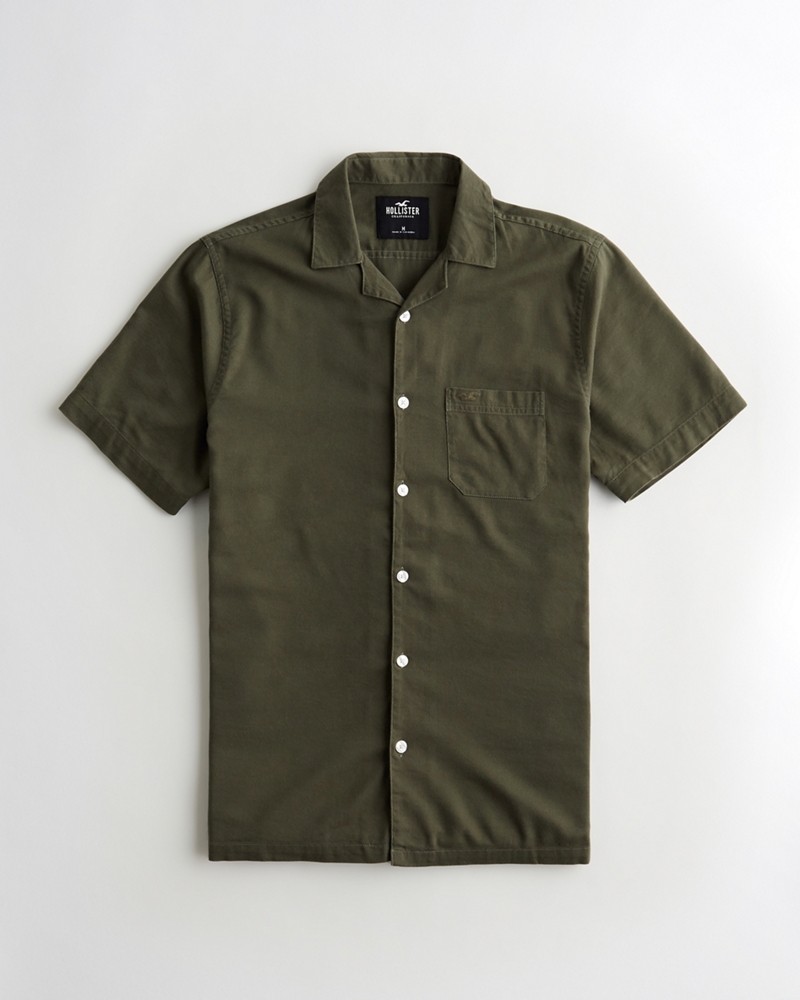 Hình Áo sơmi nam Hollister HCO-US-SM30 Hollister Summer Shirt Olive