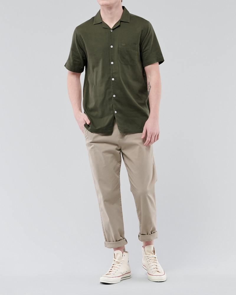 Hình Áo sơmi nam Hollister HCO-US-SM30 Hollister Summer Shirt Olive