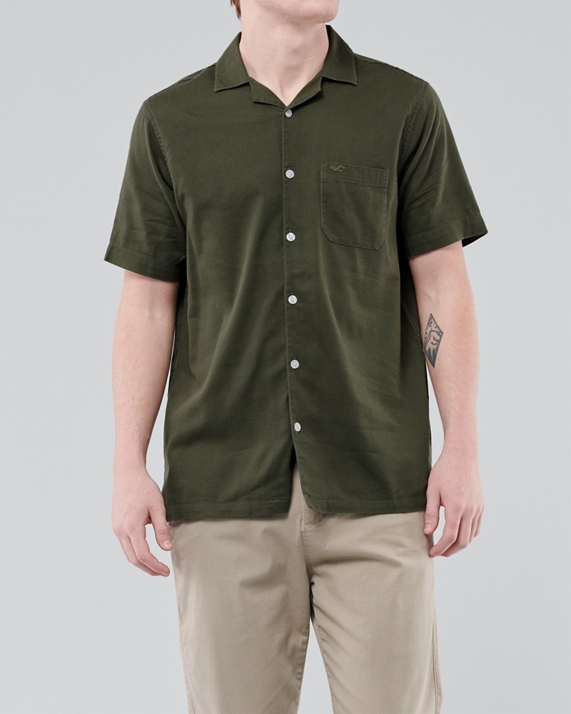 Hình Áo sơmi nam Hollister HCO-US-SM30 Hollister Summer Shirt Olive