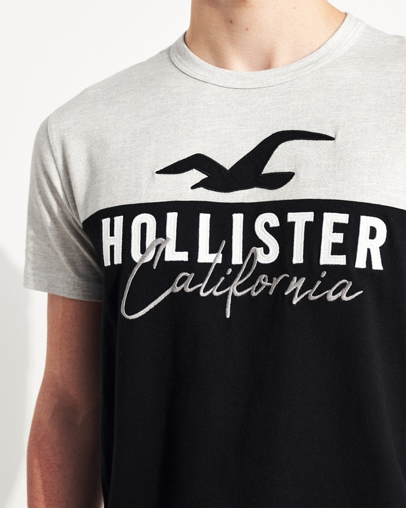 Hollister colorblock logo graphic tee clearance