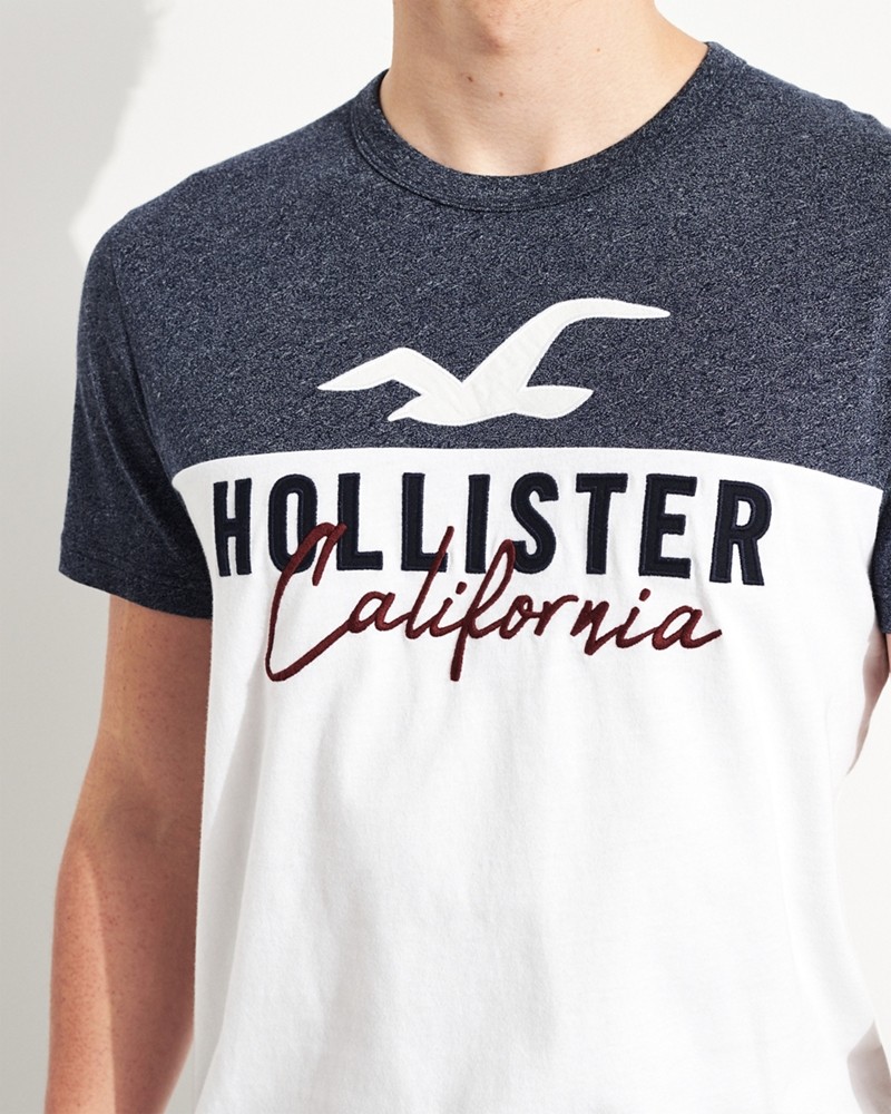 Hollister colorblock logo graphic tee on sale