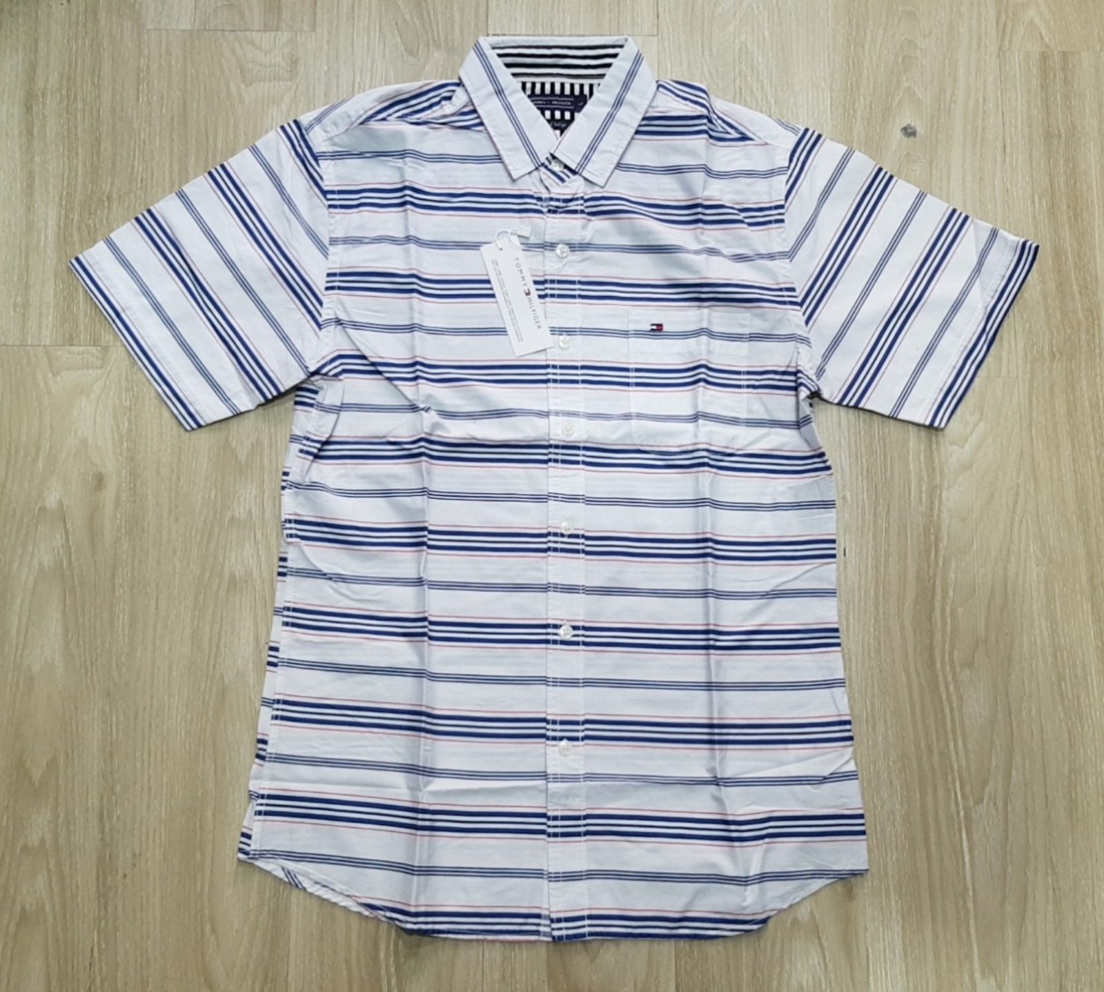 Hình Áo sơmi nam Tommy TM-SM10 Linen Slim Fit Shirt White