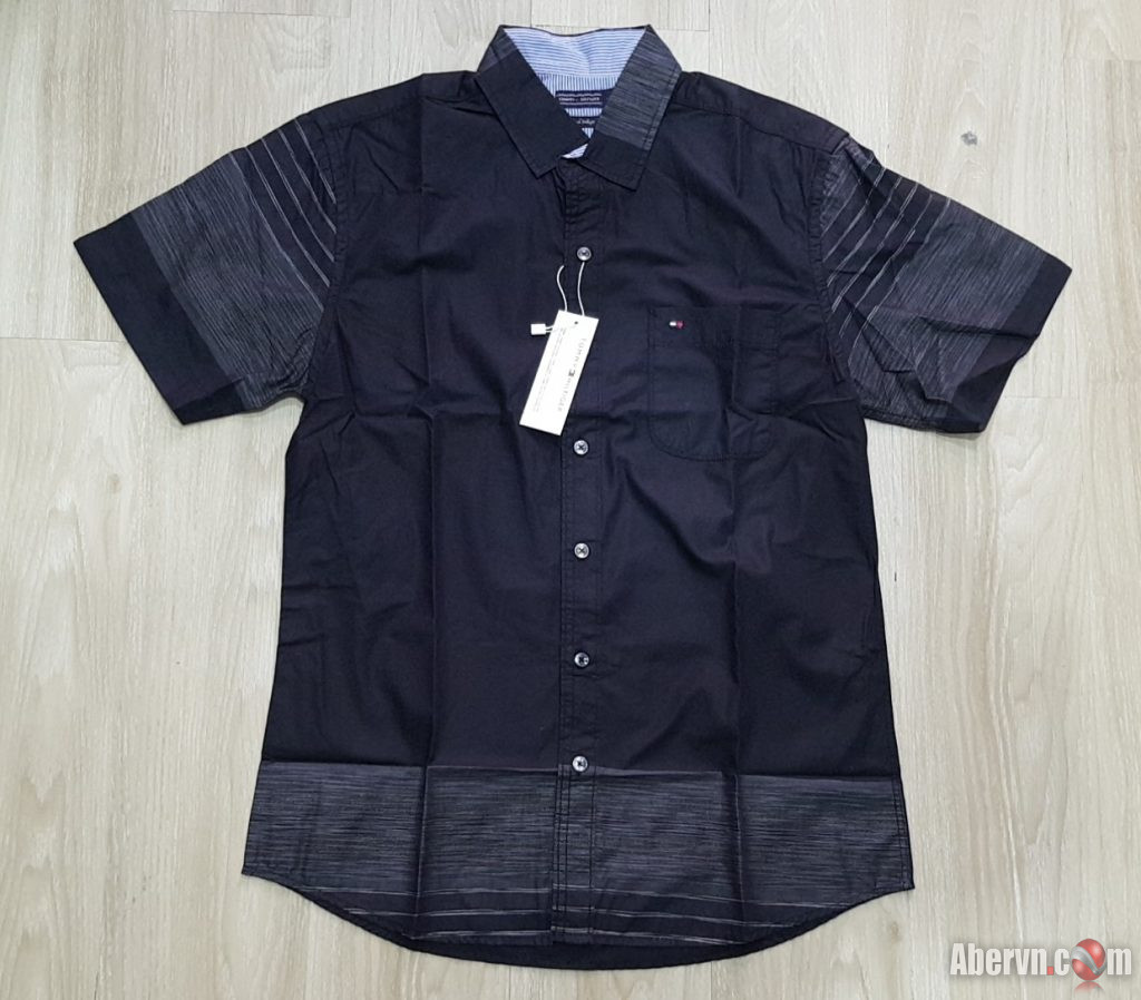 Hình Áo sơmi nam Tommy TM-SM11 Linen Slim Fit Shirt Black Hình Áo sơmi nam Tommy TM-SM11 Linen Slim Fit Shirt Black