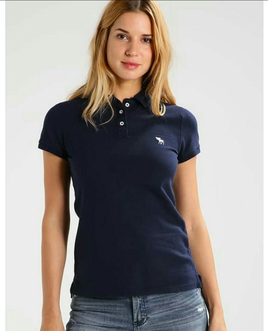 Hình Áo thun polo nữ Abercrombie AF-NP13 Stretch Icon Polo Navy