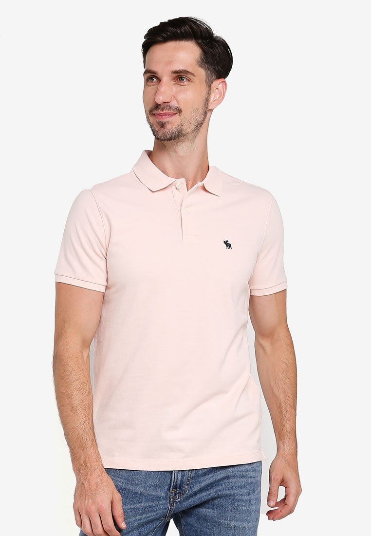 Hình Áo thun polo Abercrombie Fitch AF-P119 Stretch Icon Polo Light Pink