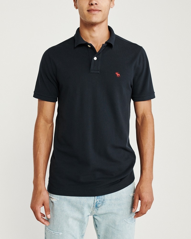 Hình Áo thun polo Abercrombie Fitch AF-P125 Stretch Icon Polo Navy