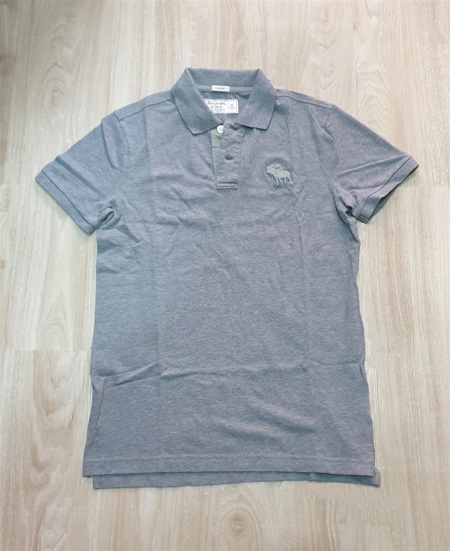 Hình Áo thun polo Abercrombie AF-P127 Stretch Big Icon Polo Grey