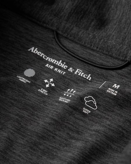 Hình Áo thun polo Abercrombie AF-P128 Air Knit Polo heather black