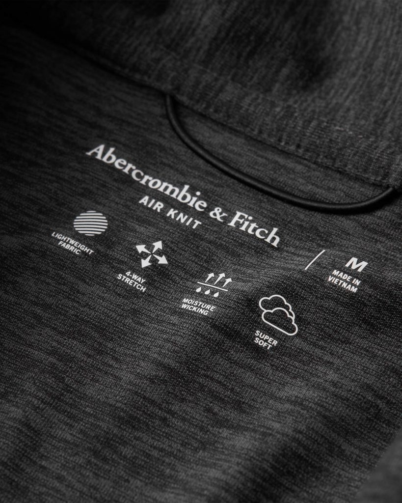 Áo thun polo Abercrombie AF-P128 Air Knit Polo heather black