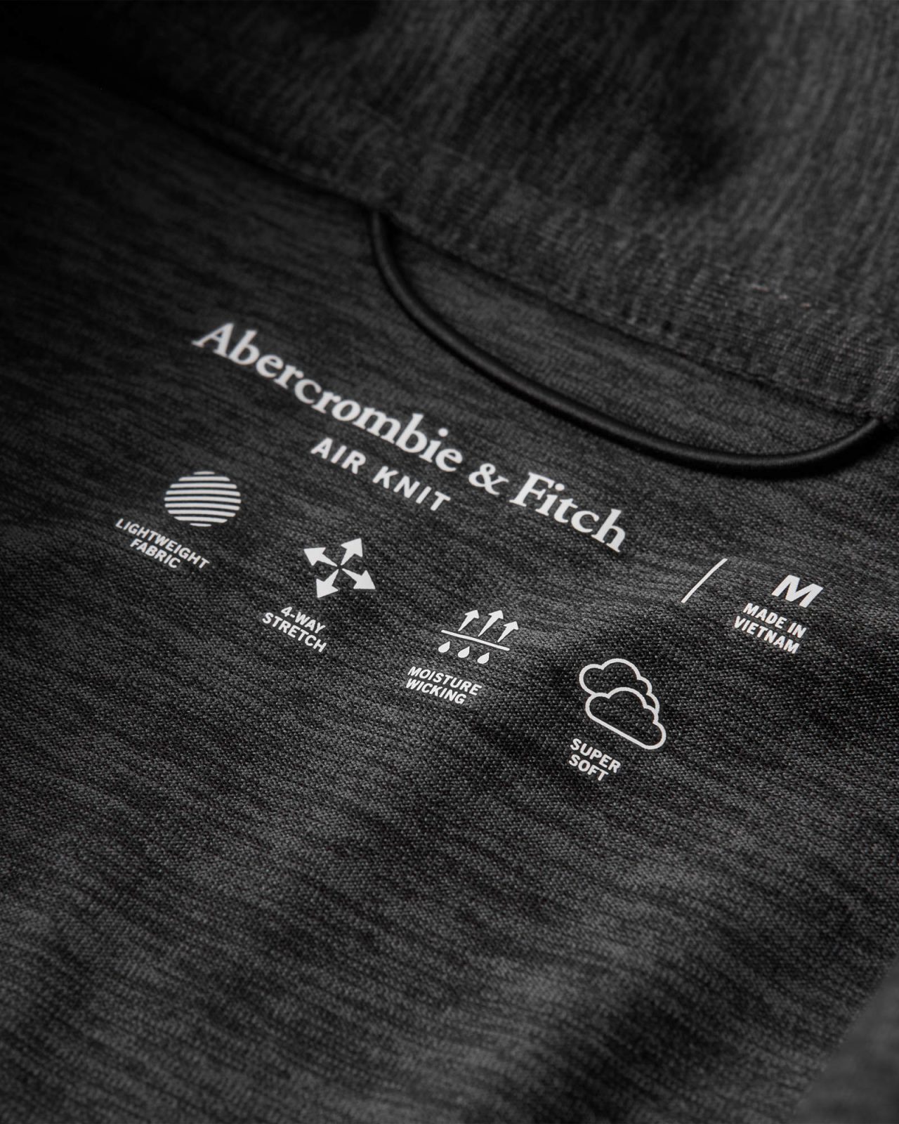 Hình Áo thun polo Abercrombie AF-P128 Air Knit Polo heather black