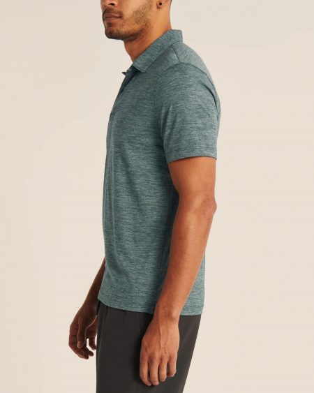 Hình Áo thun polo Abercrombie AF-P129 Air Knit Polo heather green