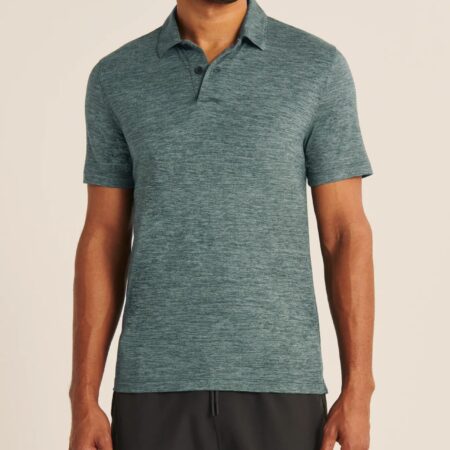 Hình Áo thun polo Abercrombie AF-P129 Air Knit Polo heather green