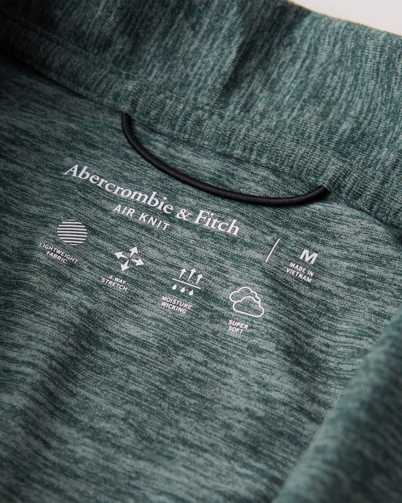Áo thun polo Abercrombie AF-P129 Air Knit Polo heather green
