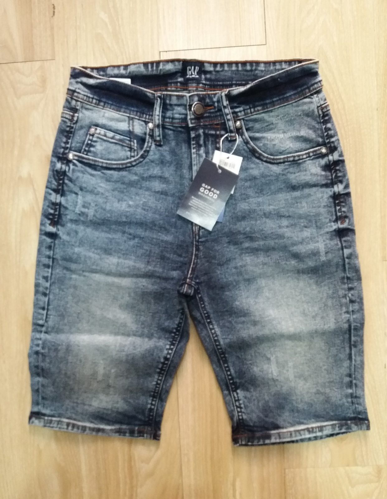 Hình Quần shorts jeans nam GAP-S02 Ripped acid washed