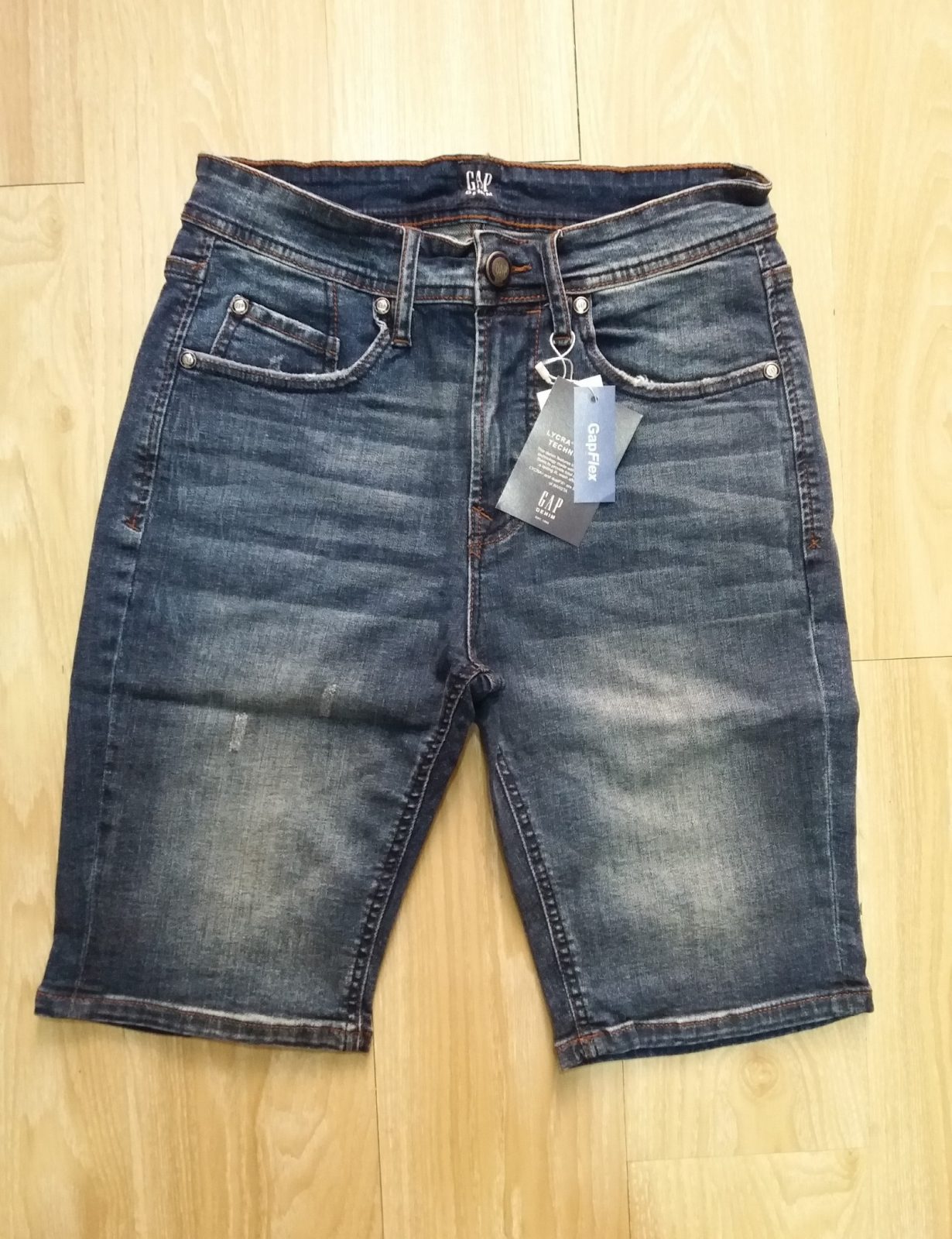 Hình Quần shorts jeans nam GAP-S03 Ripped medium washed