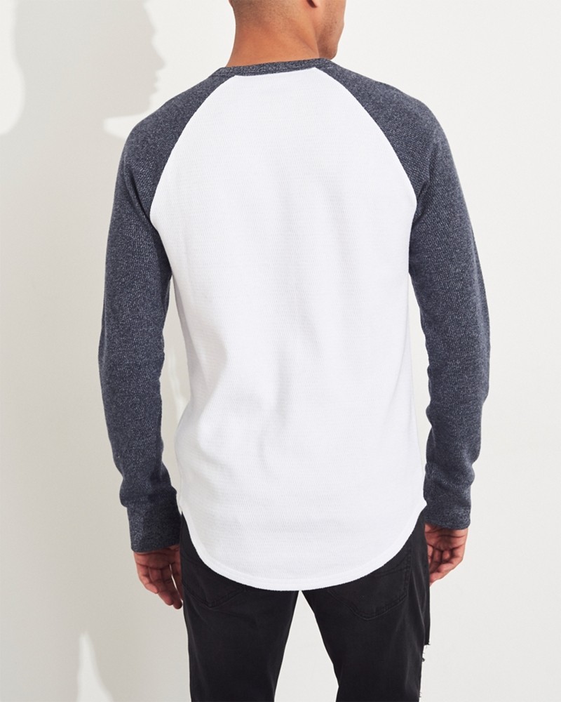 Áo thun nam tay dài Hollister HCO-HL100 Waffle Curved Hem T-Shirt