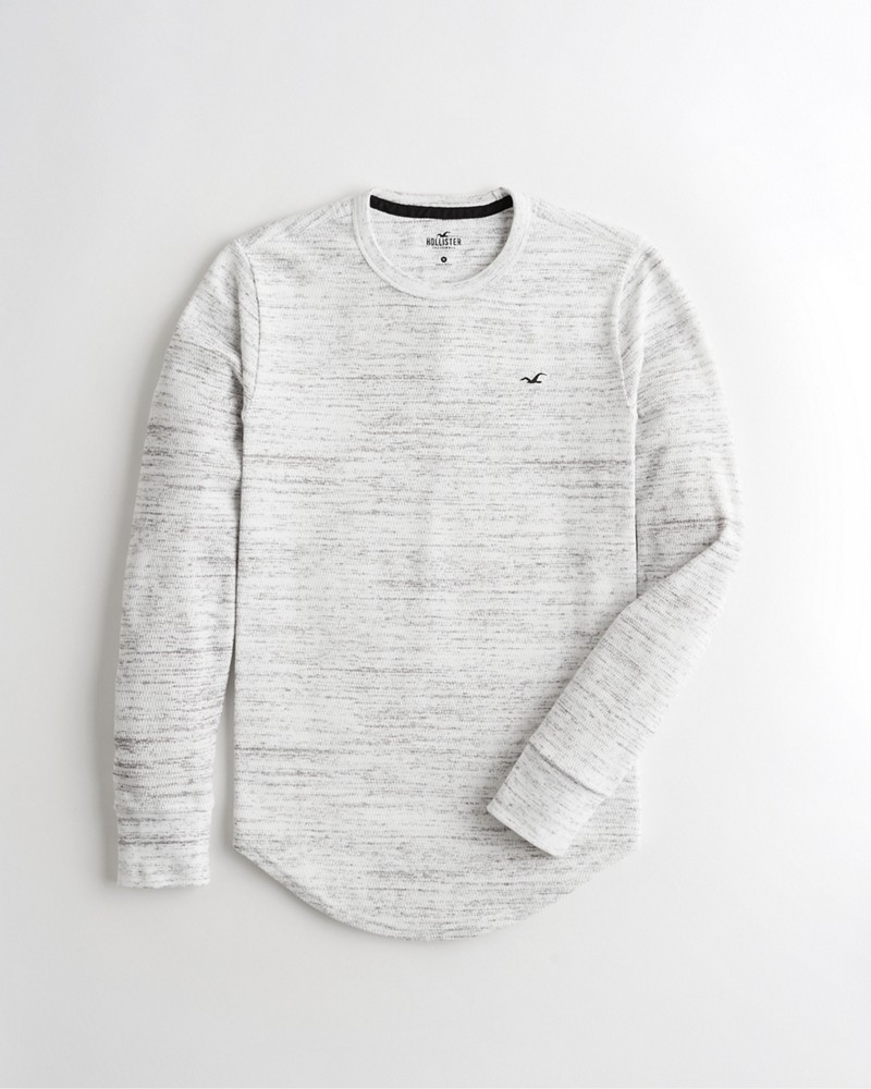 Hình Áo thun nam tay dài Hollister HCO-HL87 Waffle Curved Hem T-Shirt