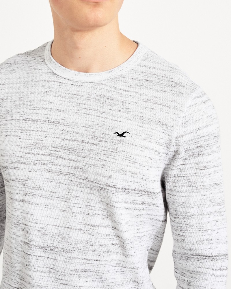 Hình Áo thun nam tay dài Hollister HCO-HL87 Waffle Curved Hem T-Shirt