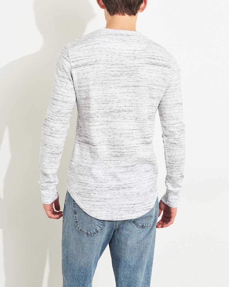 Hình Áo thun nam tay dài Hollister HCO-HL87 Waffle Curved Hem T-Shirt