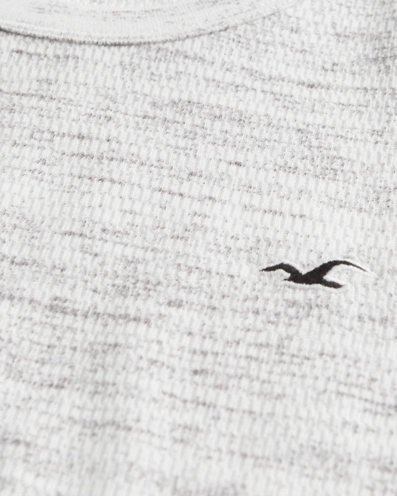 Hình Áo thun nam tay dài Hollister HCO-HL87 Waffle Curved Hem T-Shirt