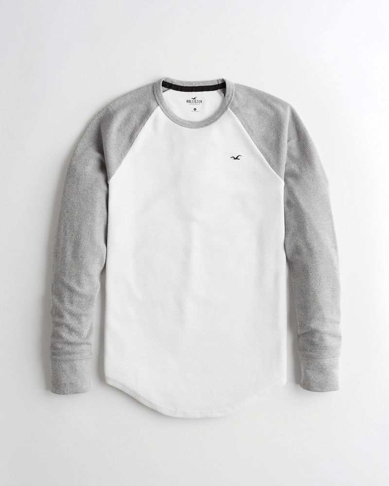 Hình Áo thun nam tay dài Hollister HCO-HL94 Waffle Curved Hem T-Shirt