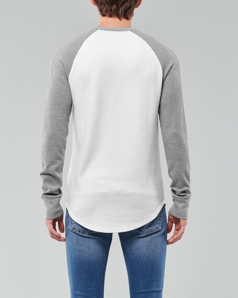 Hình Áo thun nam tay dài Hollister HCO-HL94 Waffle Curved Hem T-Shirt