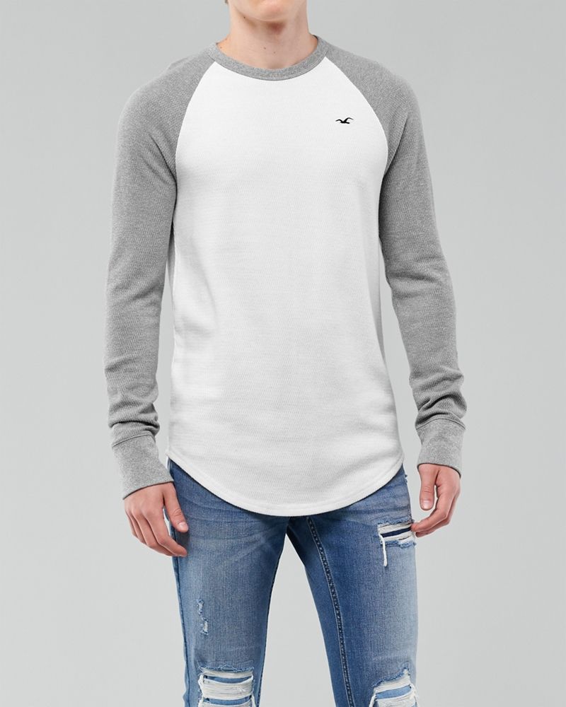 Hình Áo thun nam tay dài Hollister HCO-HL94 Waffle Curved Hem T-Shirt