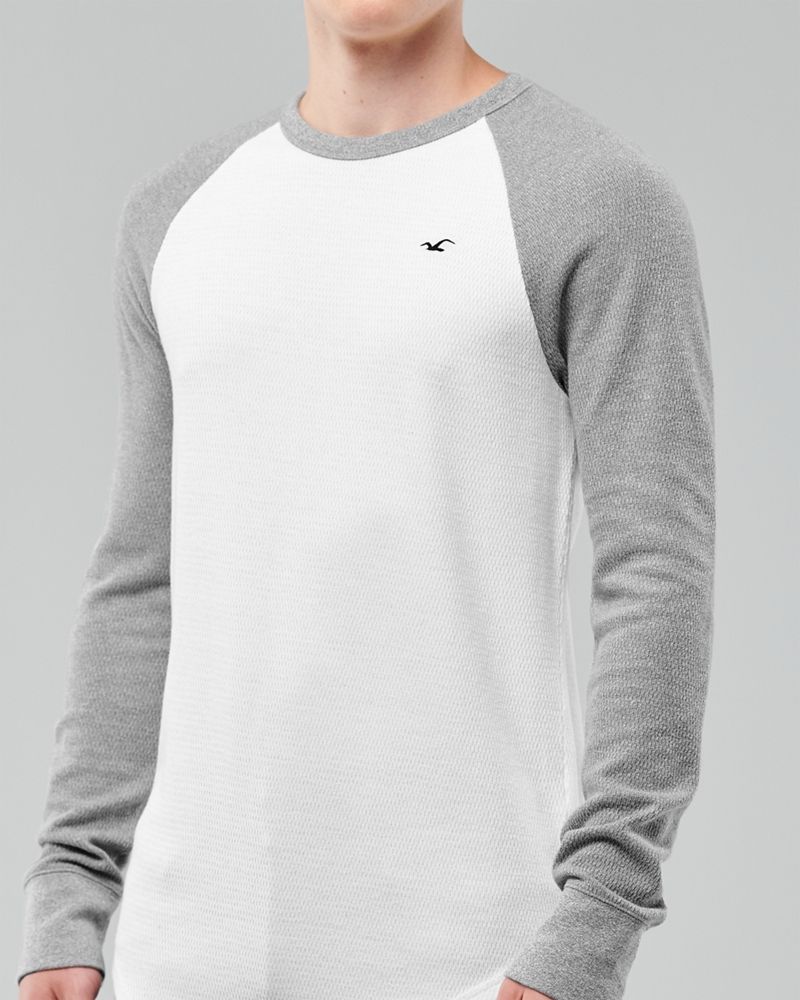 Hình Áo thun nam tay dài Hollister HCO-HL94 Waffle Curved Hem T-Shirt