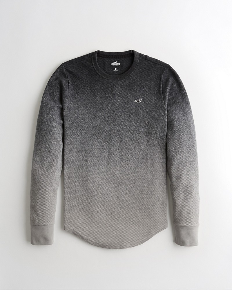 Hình Áo thun nam tay dài Hollister HCO-HL95 Ombre Waffle Curved Hem