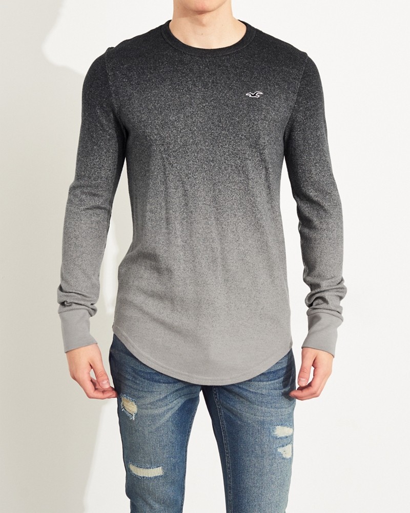 Hình Áo thun nam tay dài Hollister HCO-HL95 Ombre Waffle Curved Hem