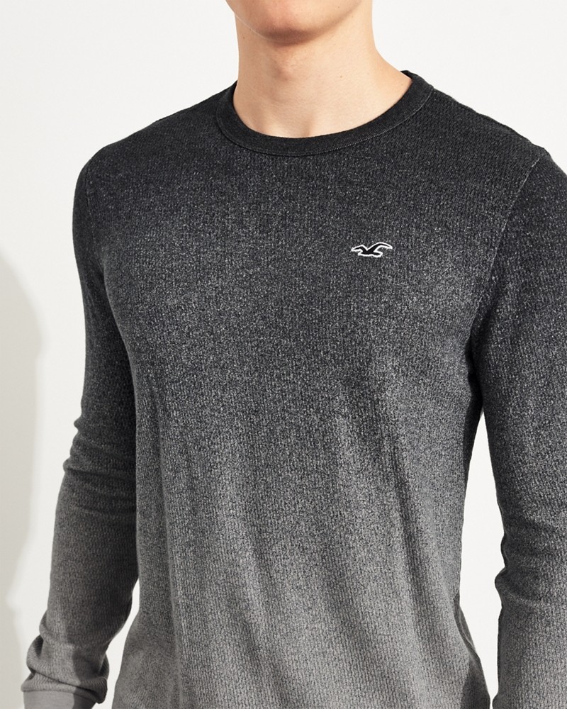 Hình Áo thun nam tay dài Hollister HCO-HL95 Ombre Waffle Curved Hem