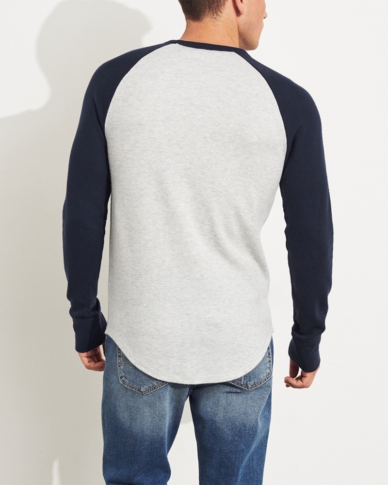 Hình Áo thun nam tay dài Hollister HCO-HL96 Waffle Curved Hem T-Shirt