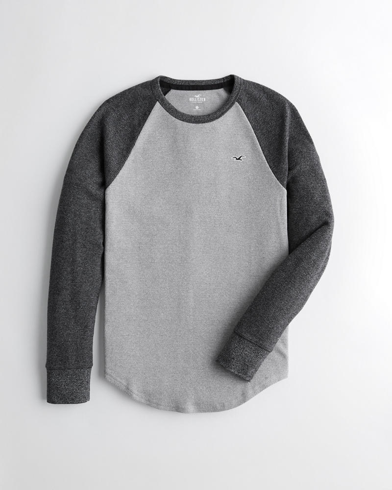 Hình Áo thun nam tay dài Hollister HCO-HL98 Waffle Curved Hem T-Shirt