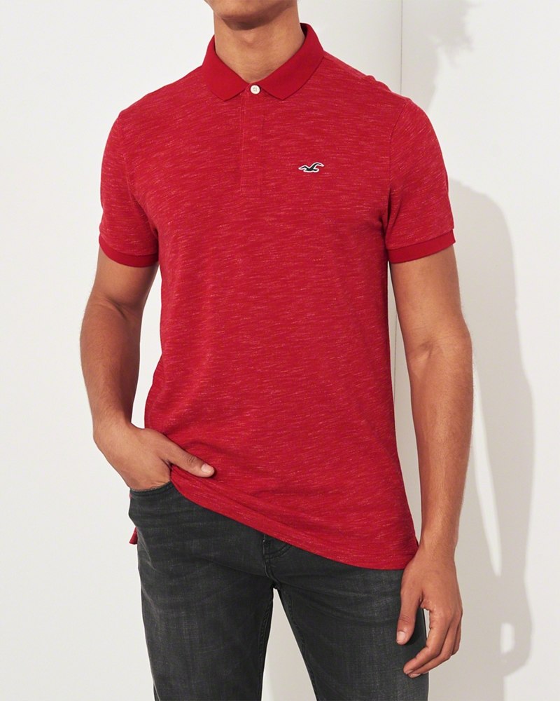 Hình Áo thun nam Hollister HCO-P199 Pique Icon Polo Heather Red