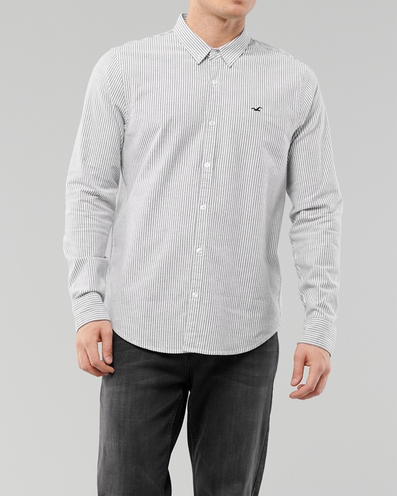 Hình Áo sơmi nam Hollister HCO-US-SM33 Stretch Oxford Slim Fit Shirt